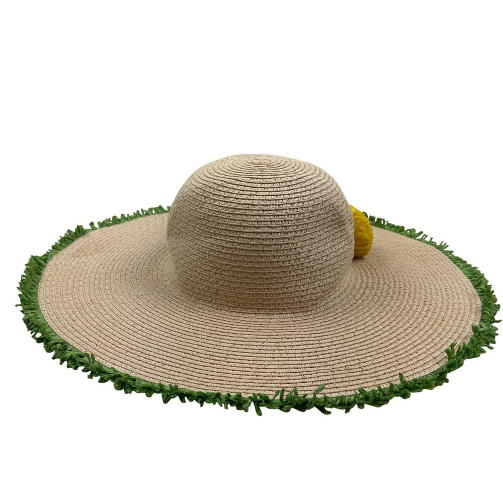 Magid Hats Straw/Paper Textured Flower Embellished Pool Beach Resort Sun Hat O/S - Picture 3 of 8